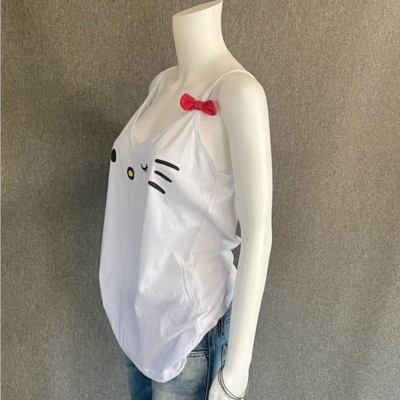 RARE Super Cute Hello Kitty Ladies Tank Top Ladies XL with 3D Bow - Picture 3 of 7